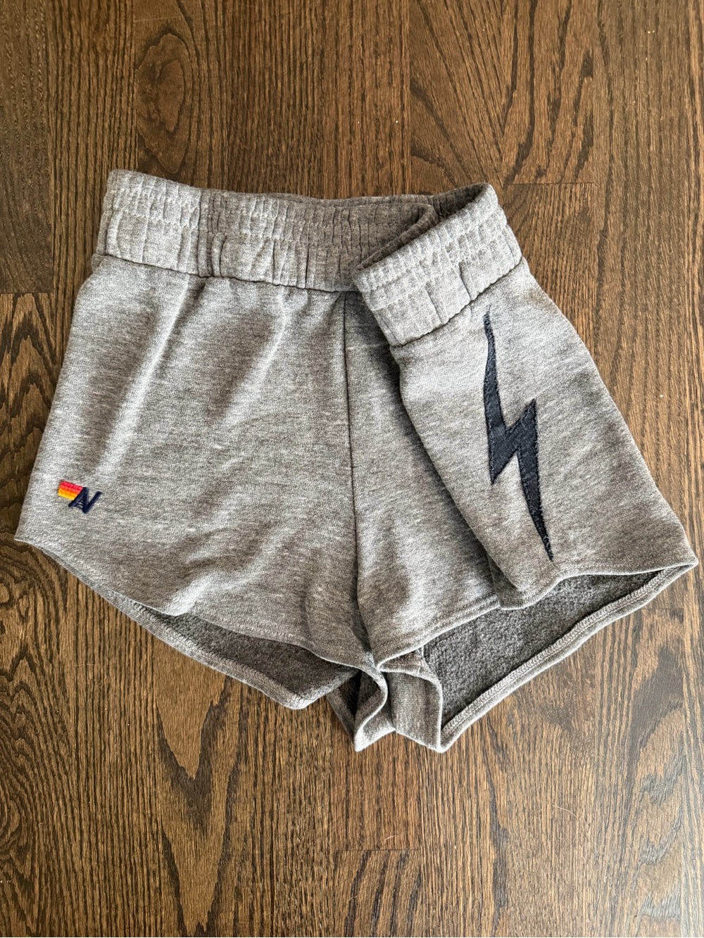 Aviator Nation Lounge Shorts Heather Gray Lightening Bolt XS